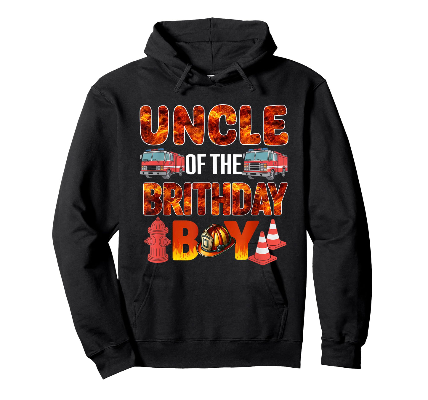 Uncle of the Birthday Boy Fire Truck Firefighter Bday T-Shirt