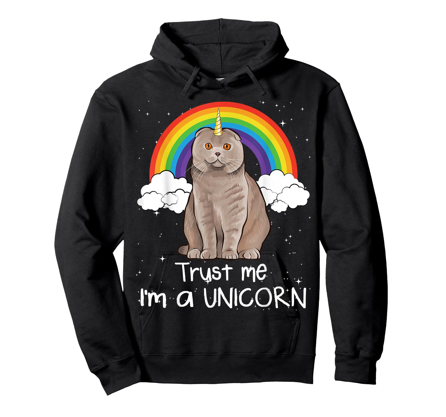 Rainbow Scottish Fold Trust Me I'm A Unicorn Cat Men Women T-Shirt