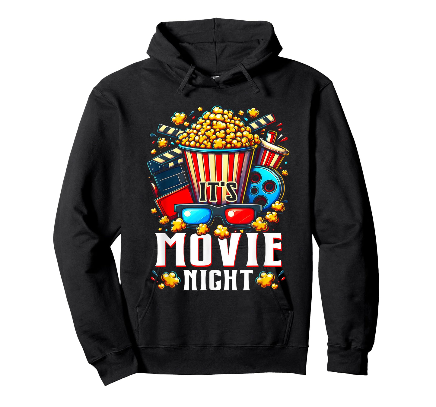 Humorous Movie Lover It's Movie Night With Popcorn Cinema T-Shirt