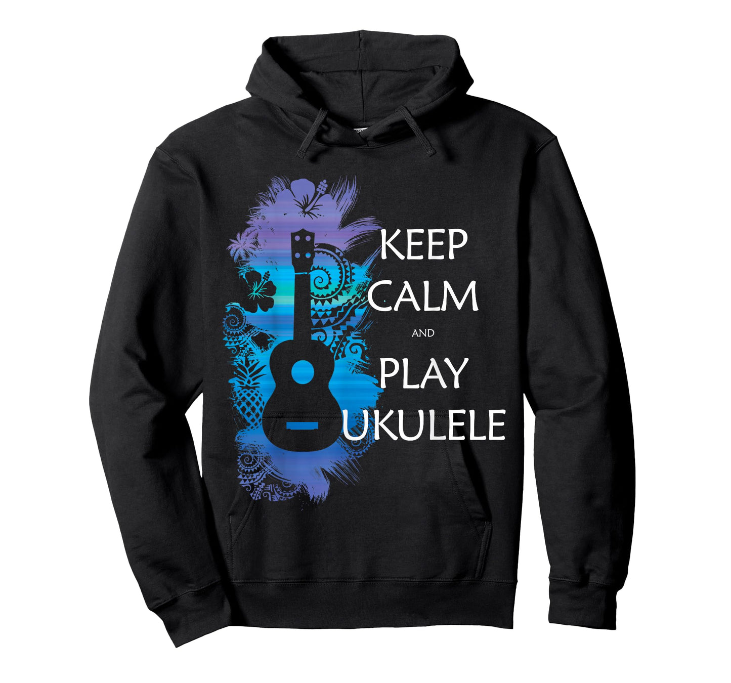 Keep Calm and Play Ukulele Tribal Colour T-Shirt