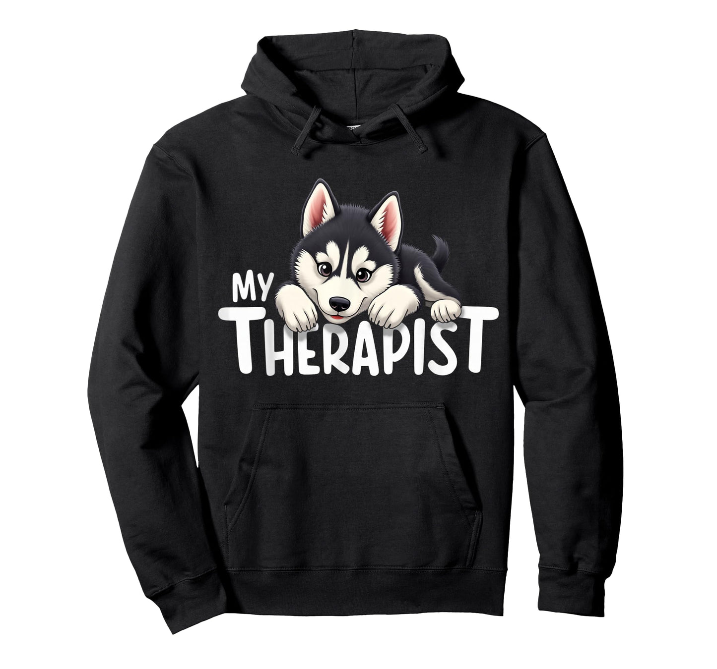 Funny Puppy My Therapist Siberian Husky Dog T-Shirt