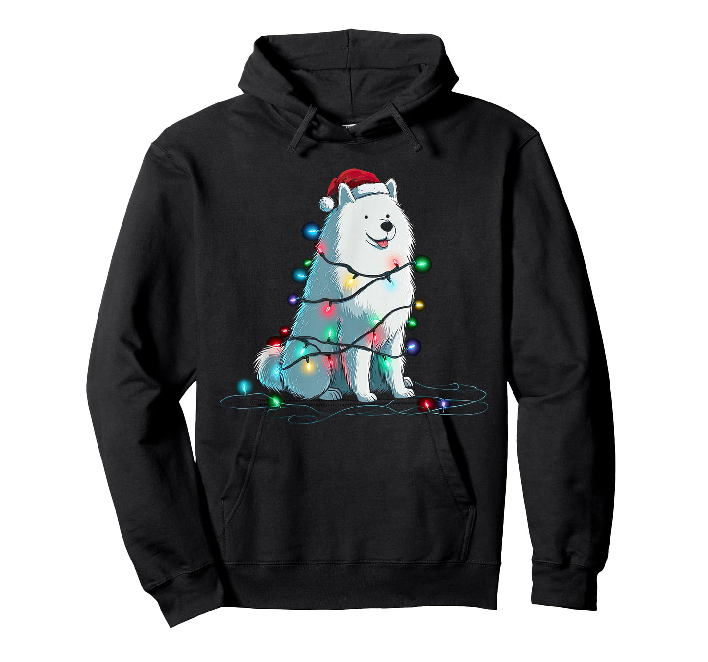 Funny Samoyed Christmas Graphics Dog Lights Lover T-Shirt