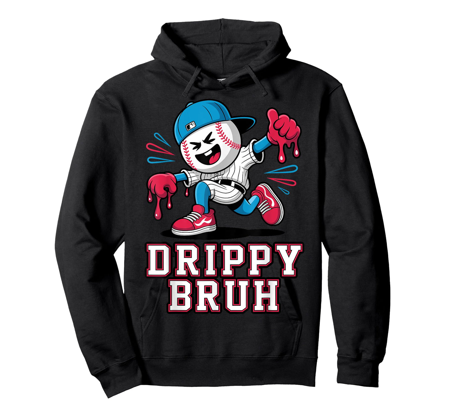 Funny Baseball Drip Bruh for Boys Kids Dripping Ice Cream T-Shirt