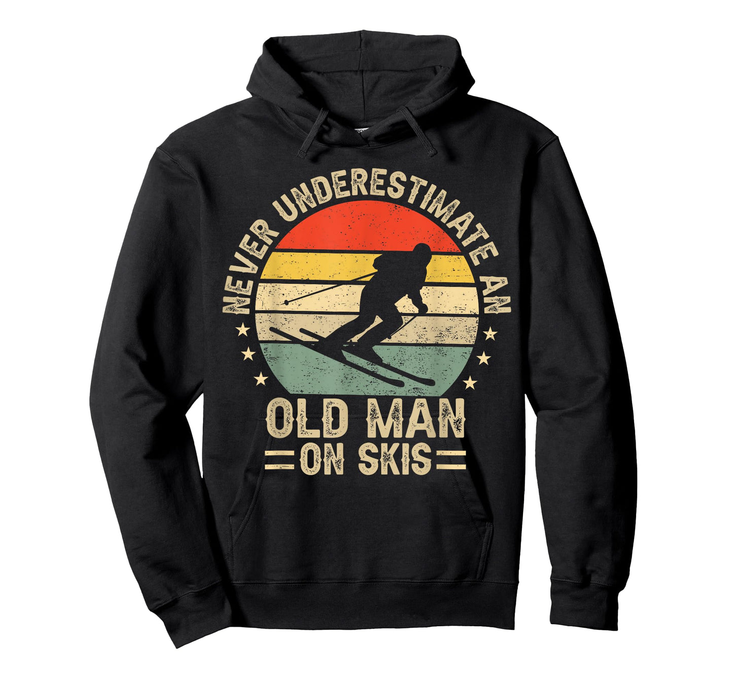 Never Underestimate An Old Man On Skis Funny Skiing Skier T-Shirt