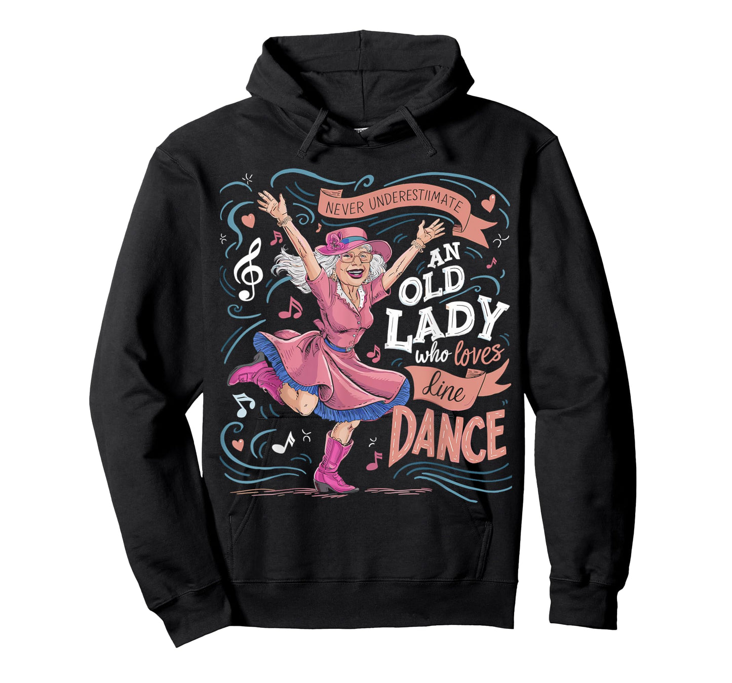 Never Underestimate an Old Lady Who Loves Line Dance T-Shirt