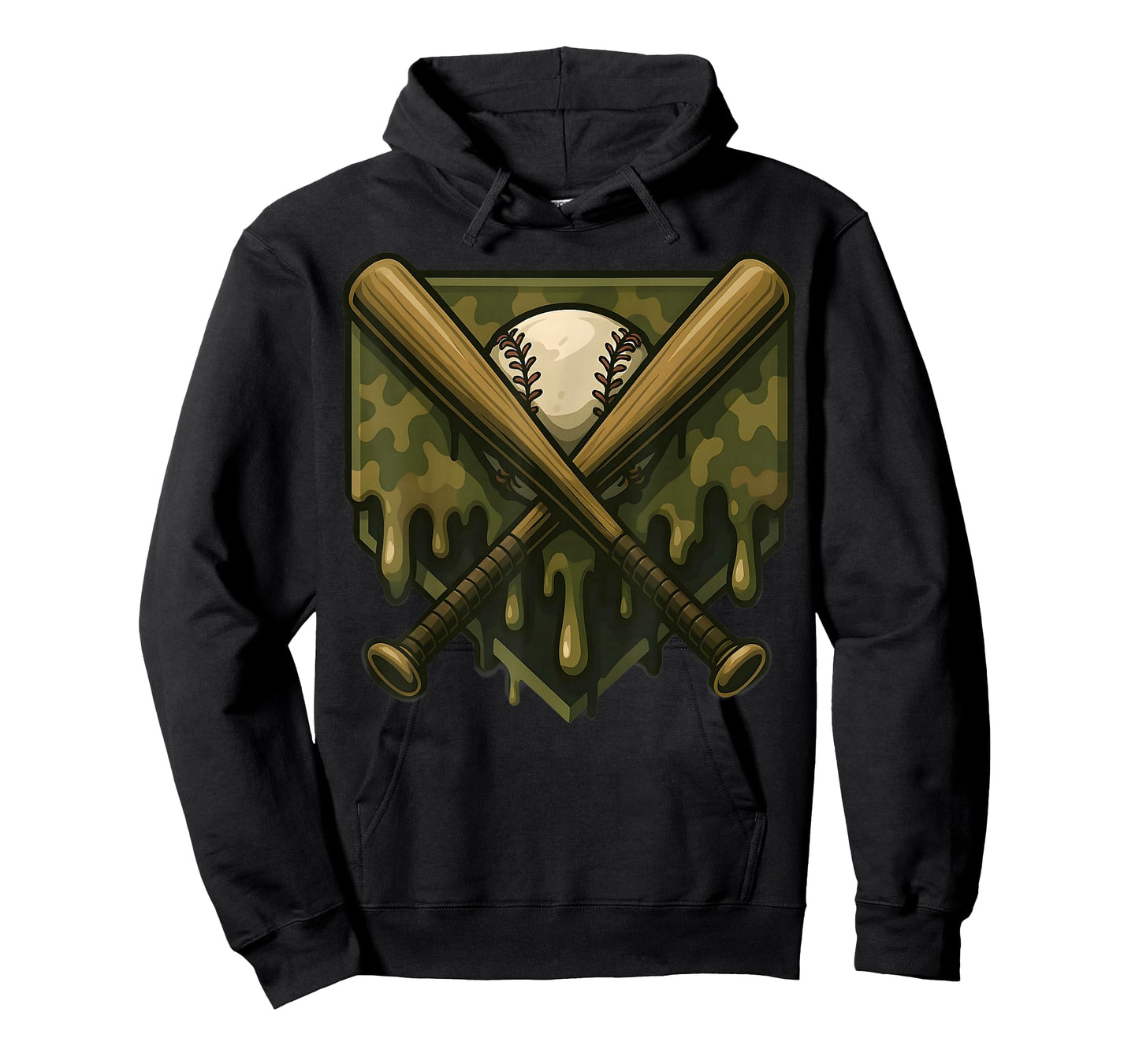 Baseball Drip Camo Home Plate Boys Sports Cool Game Day Drip T-Shirt