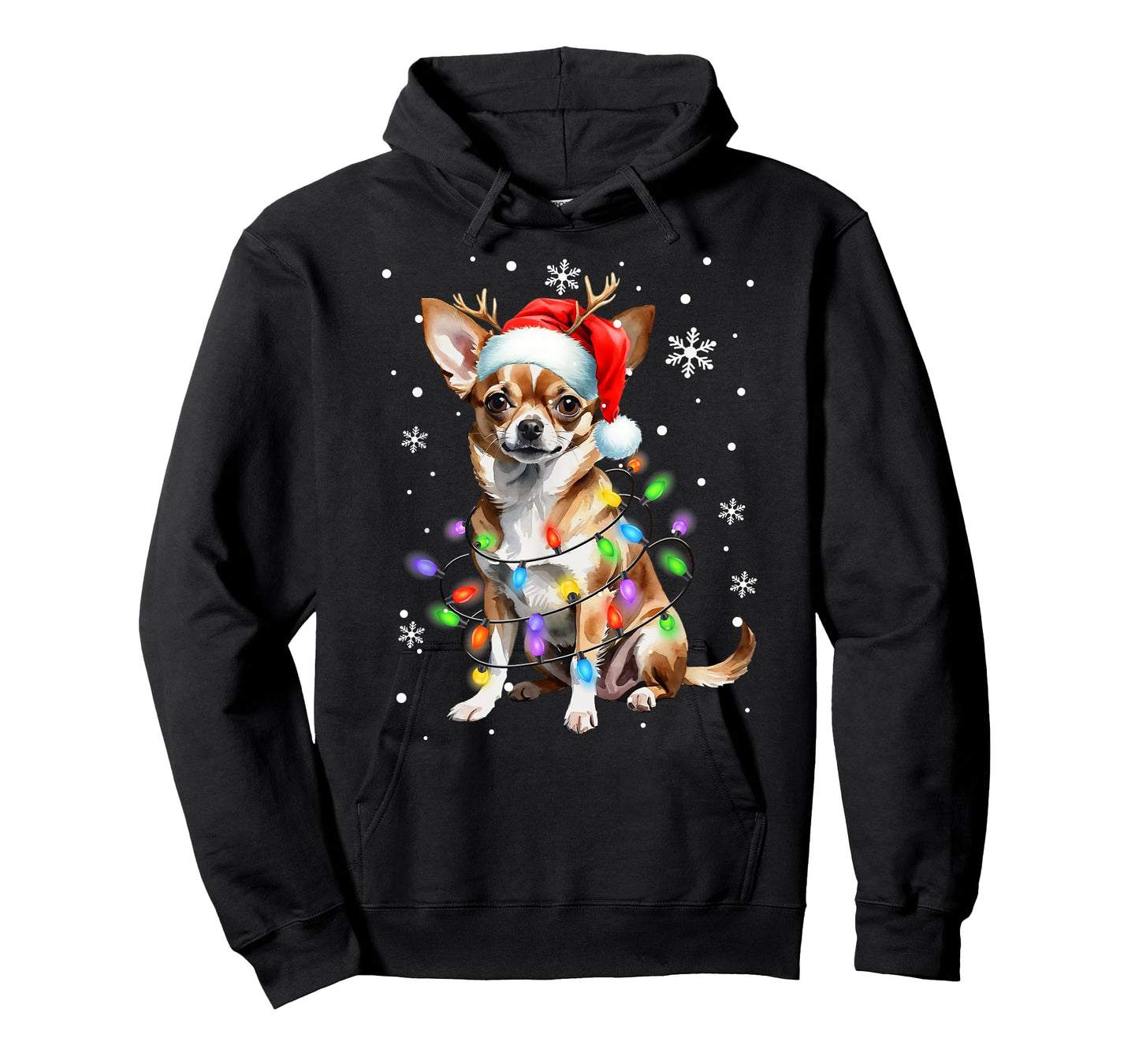 Chihuahua dog Christmas Sweater Dog Xmas Lights T-Shirt