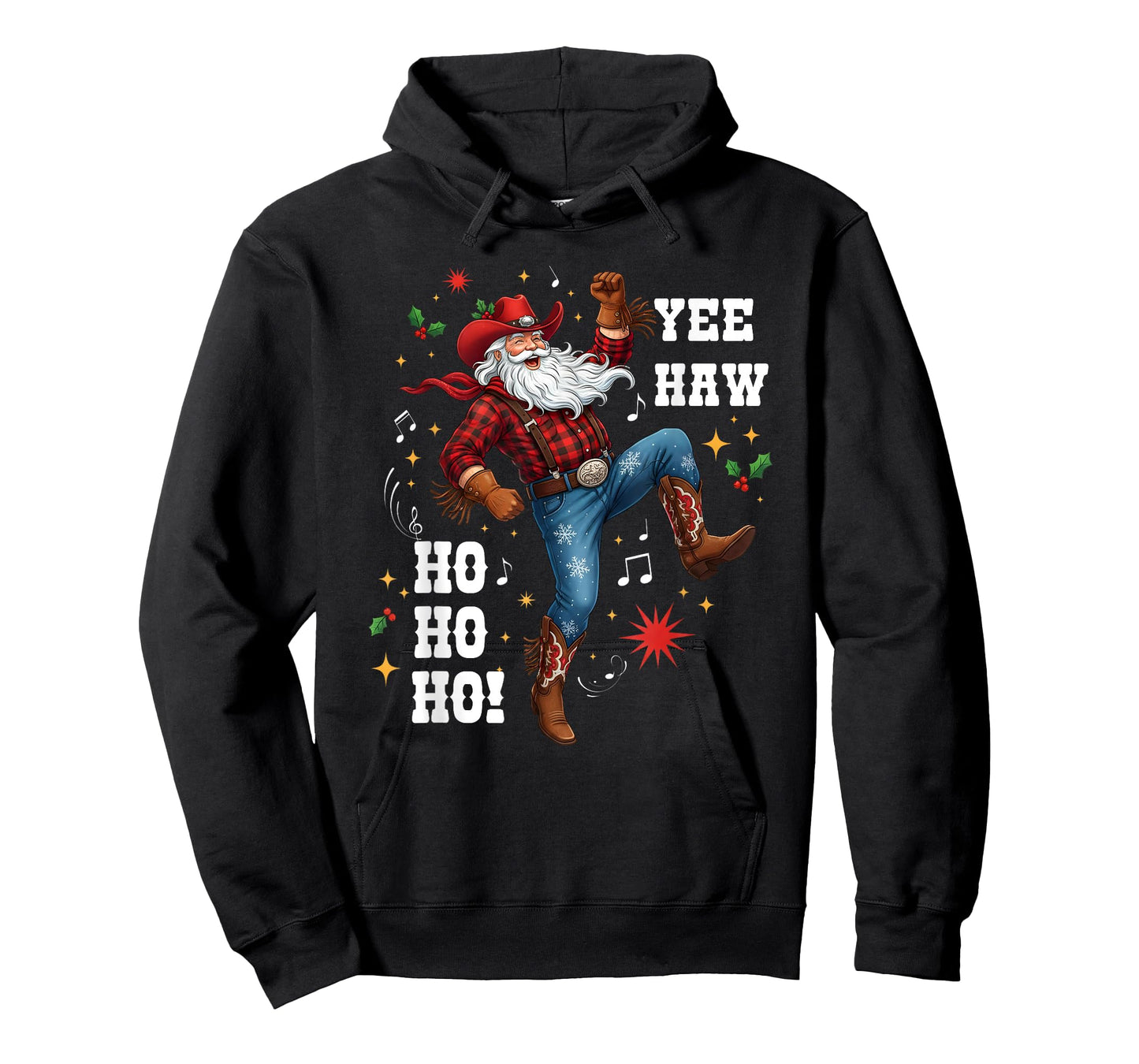 Yee Haw Ho Ho Ho Cowboy Santa Cowboy Western Christmas T-Shirt