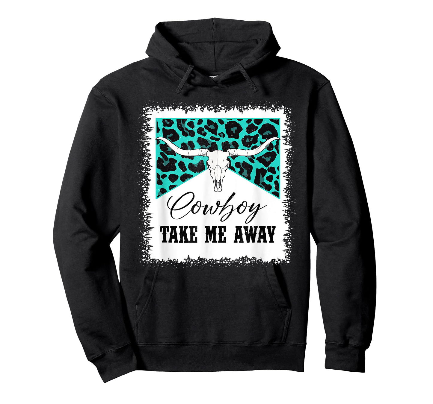 Vintage Bull Skull Leopard Bleached Cowboy Take Me Away T-Shirt