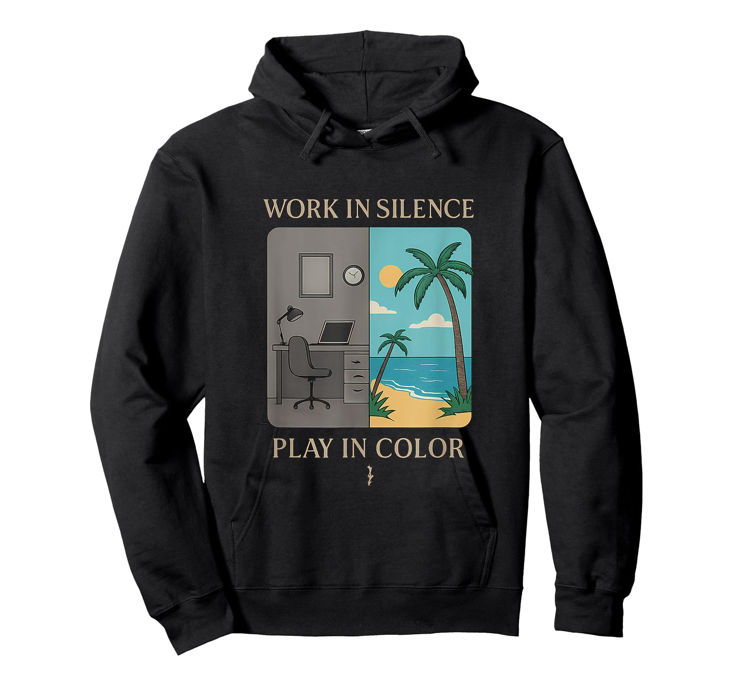 Work in Silence Play in Color Grey Turquoise Design T-Shirt