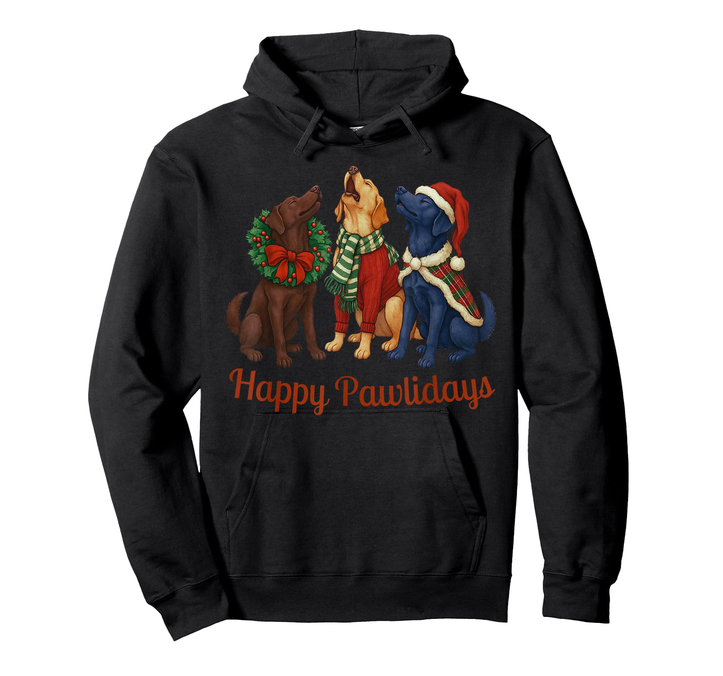 Happy Pawlidays Funny Santa Labrador Retriever Dog Christmas T-Shirt