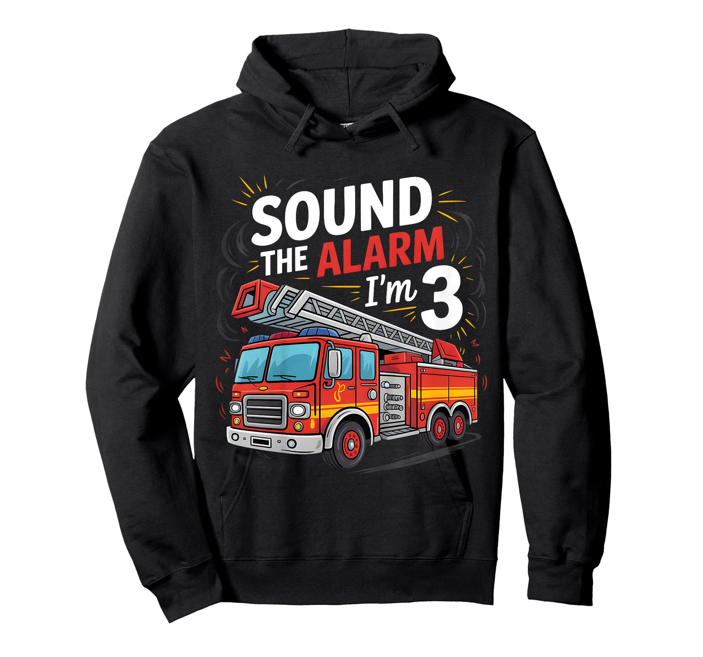Fire Truck I'm 3 Sound The Alarm Firefighter 3rd Birthday T-Shirt