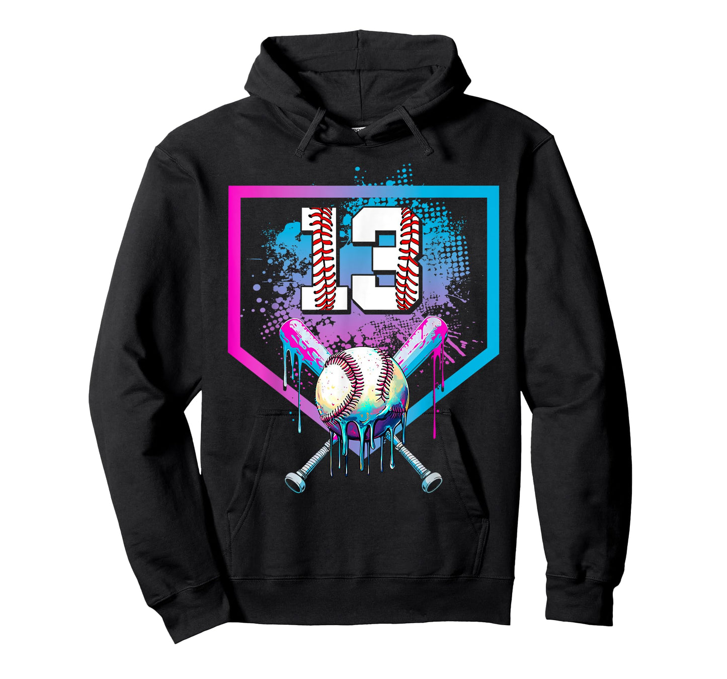 Baseball Drip 13th Birthday Home Plate Boy Youth 13 Year Old T-Shirt