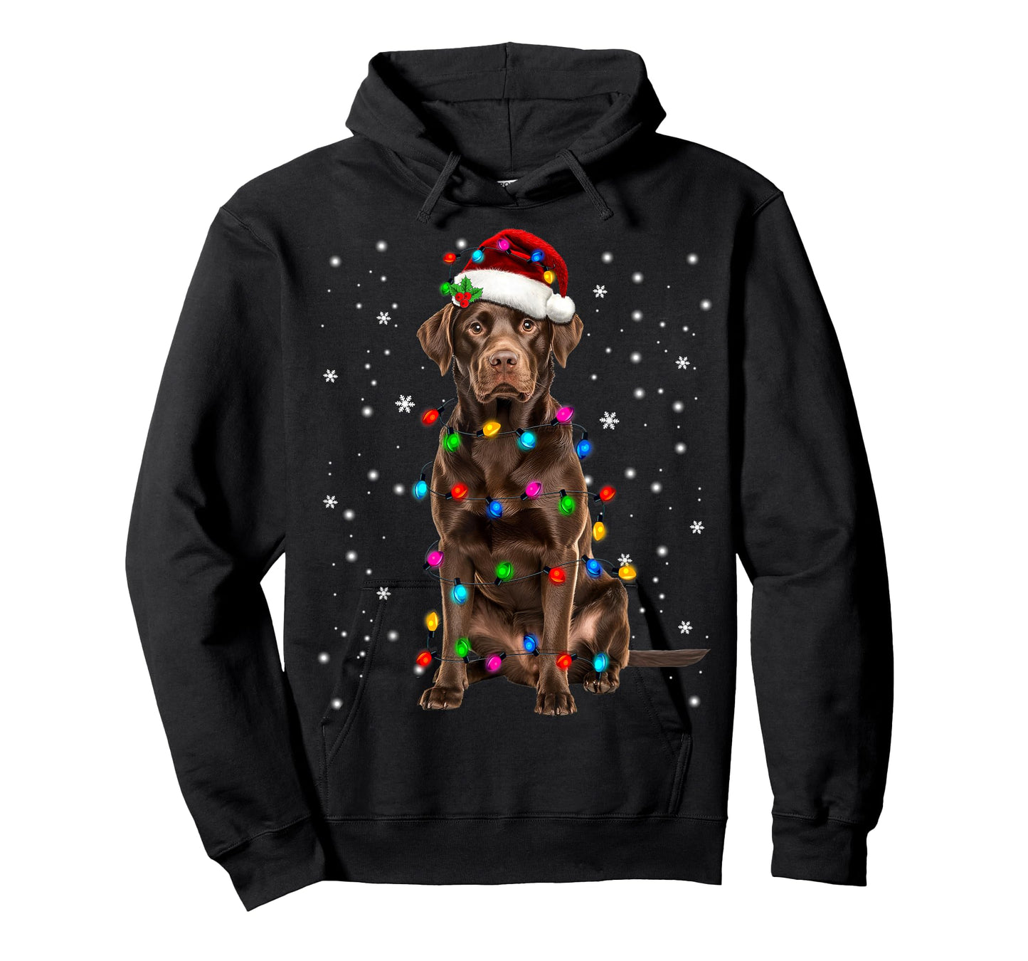 Chocolate Lab Labrador Christmas Tree Light Pajama Dog Xmas T-Shirt