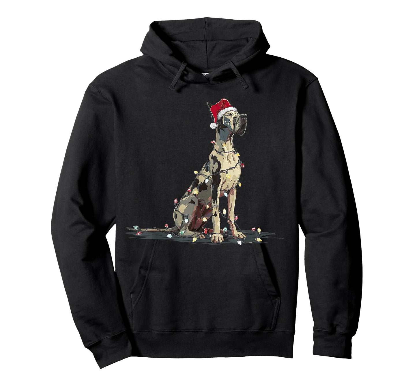 Funny Great Dane Christmas Graphics Dog Lights Lover Owner T-Shirt