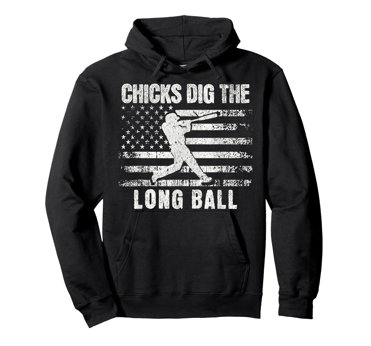 Funny Baseball Chicks Dig The Long Ball USA Flag T-Shirt