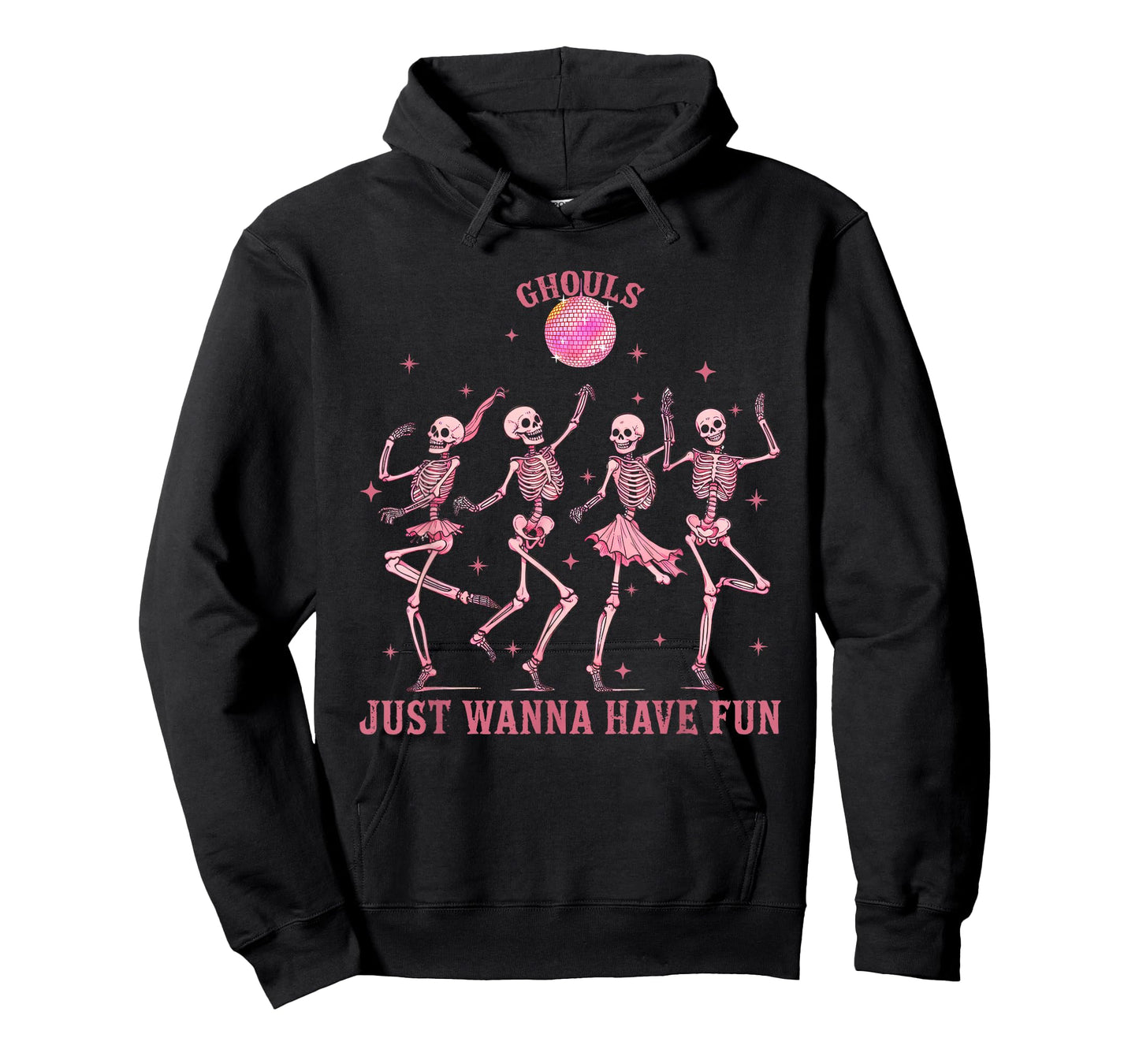 Girl Ghouls Just Wanna Have Fun Disco Party Dancing Skeleton T-Shirt