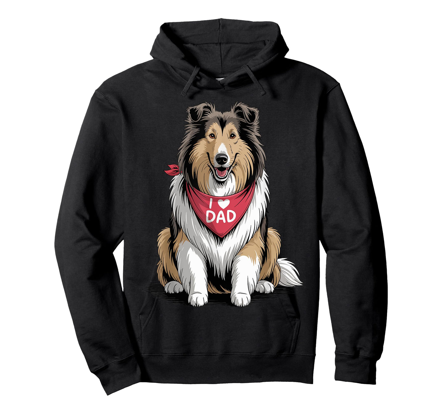 I Love Dad Rough Collie Lover Dog Father's Day T-Shirt