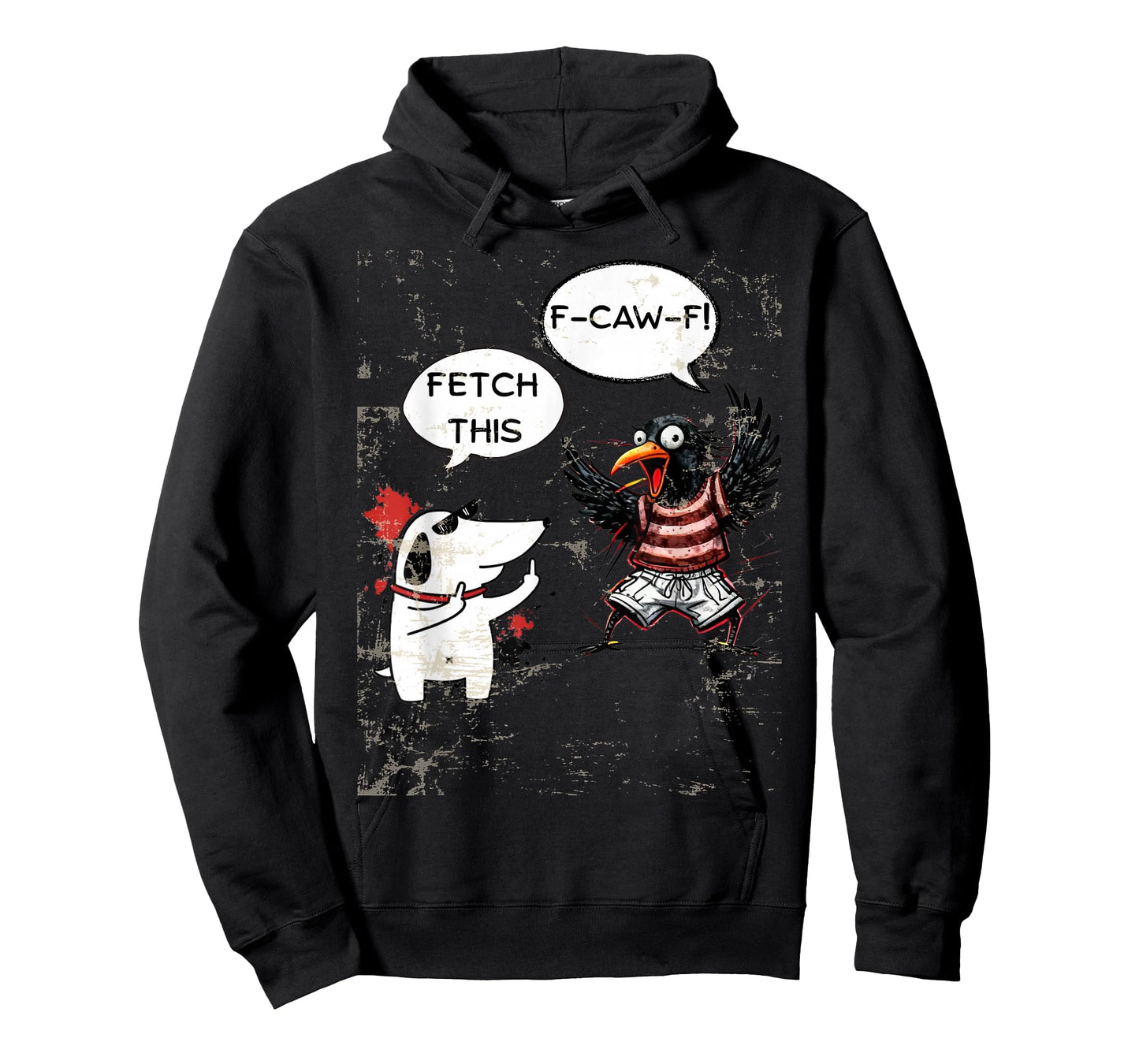 Black Funny Crow and Dog F-CAW-F Tee Pet Lovers T-Shirt