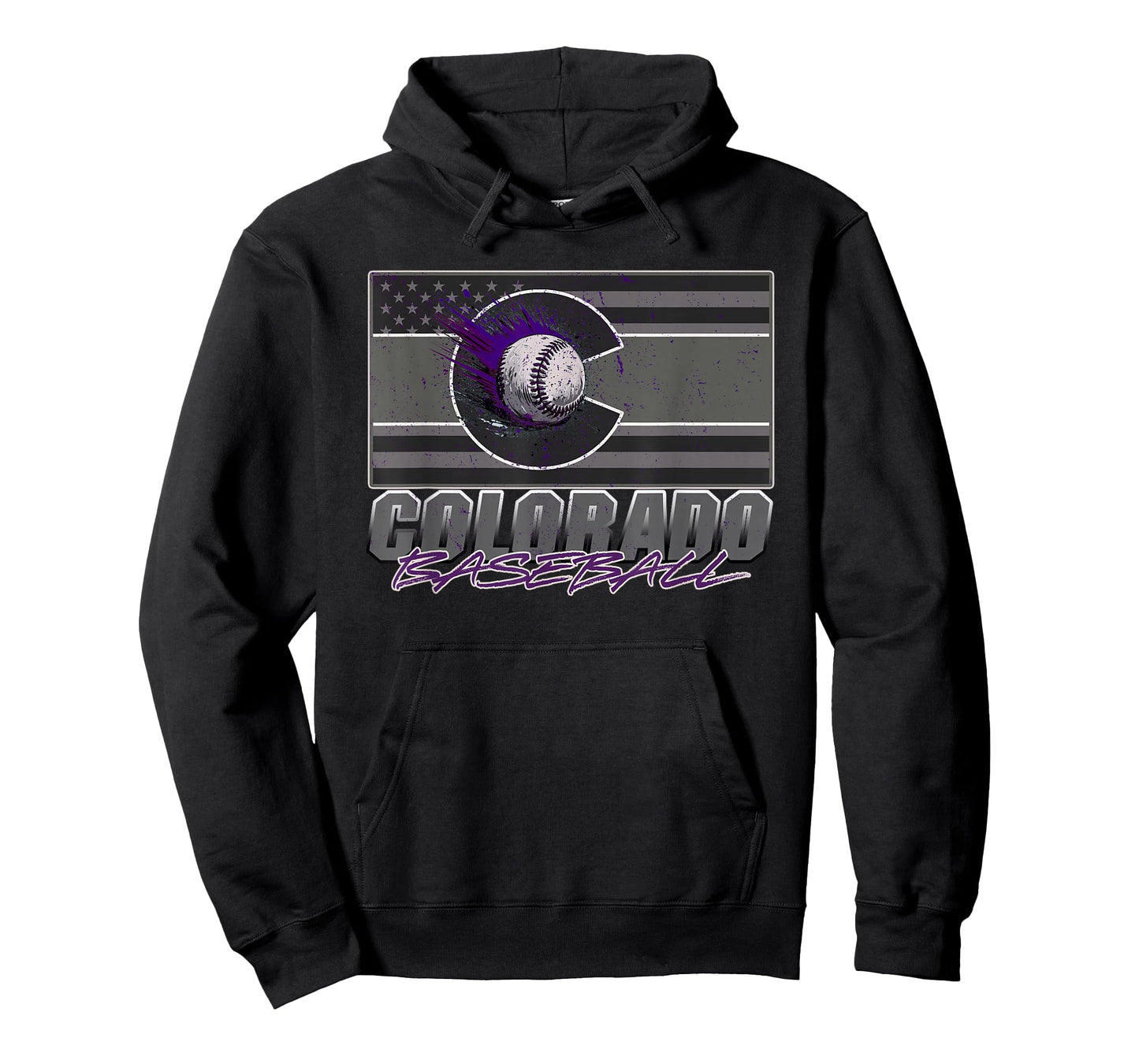 Colorado Flag / USA Flag Baseball Colorado Baseball Graphic T-Shirt