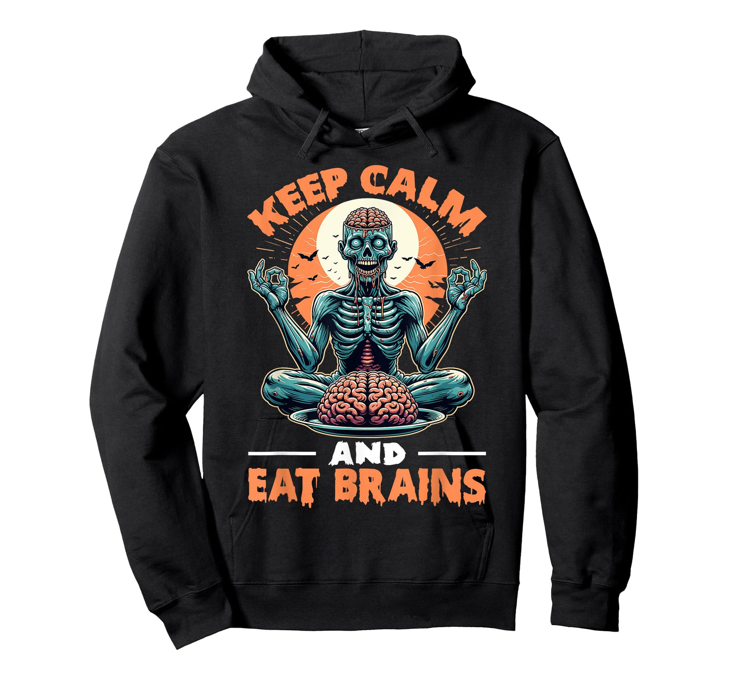 Keep Calm and Eat Brains Zombie Meditation T-Shirt