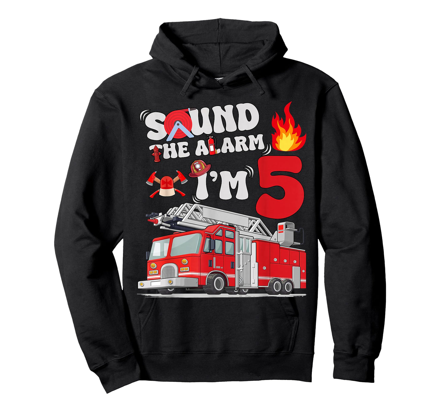 Sound The Alarm I'm 5 One Truck 5th Birthday Boys Party T-Shirt
