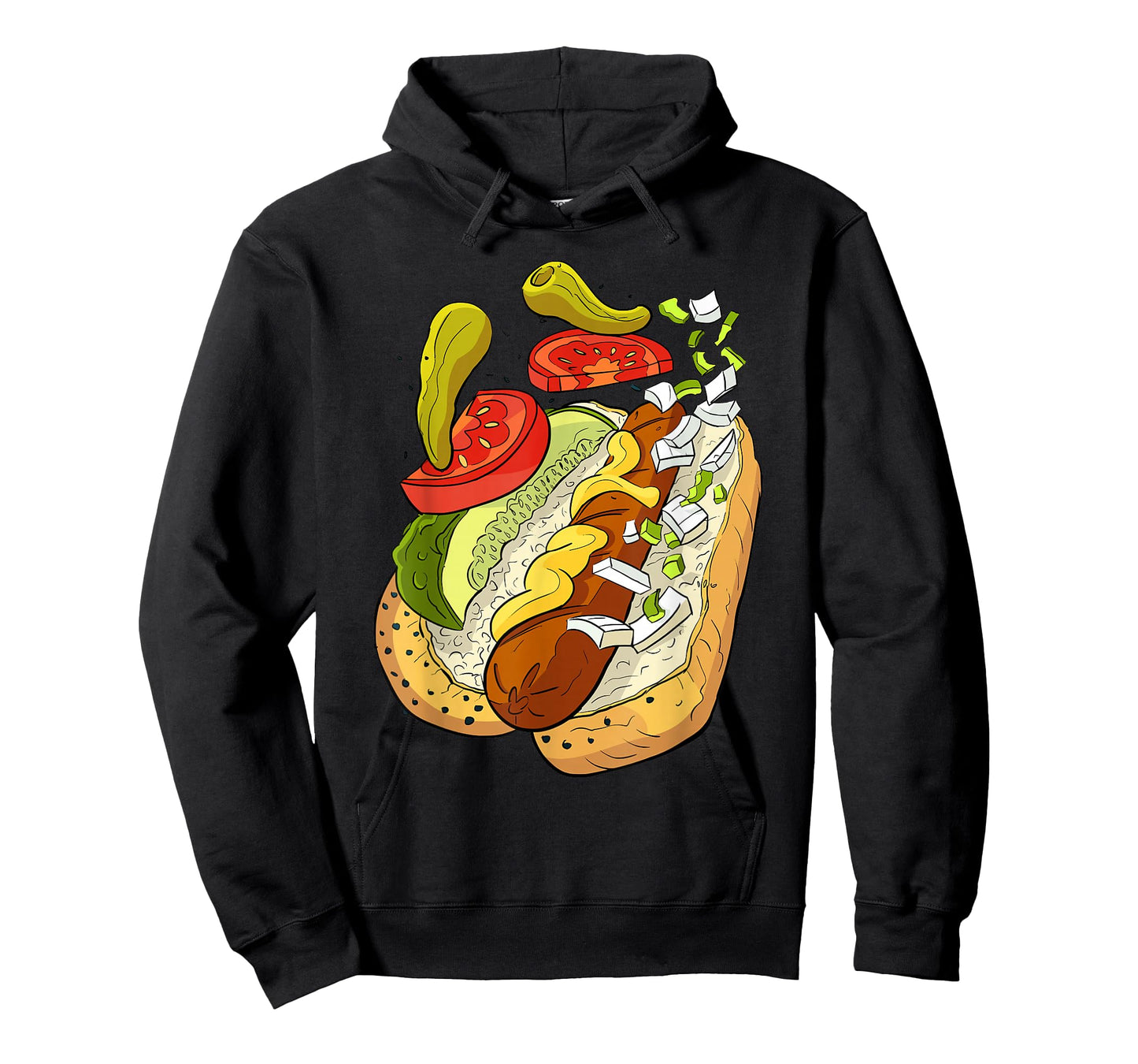 Official Chicago Style Hot Dog Street Art T-Shirt