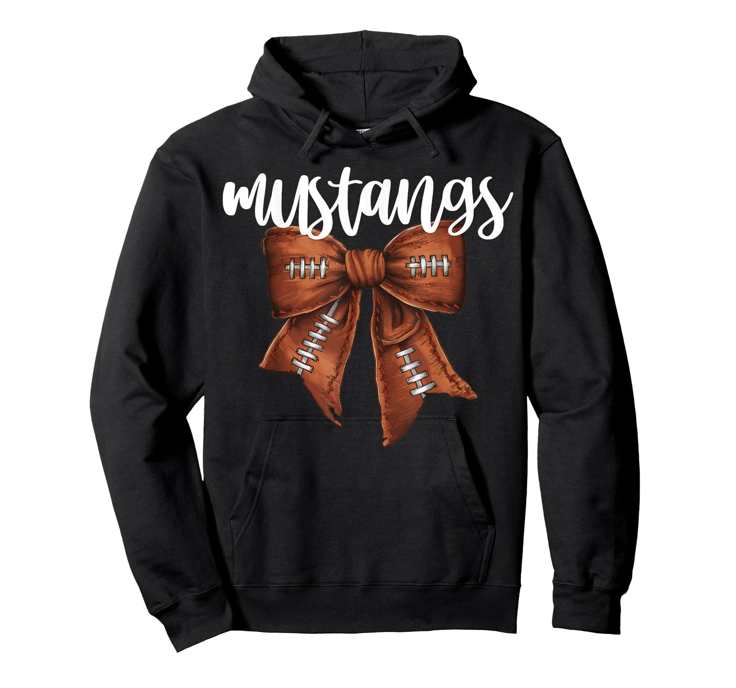 Mustangs Football Bow School Spirit Team Mascot Game Night T-Shirt