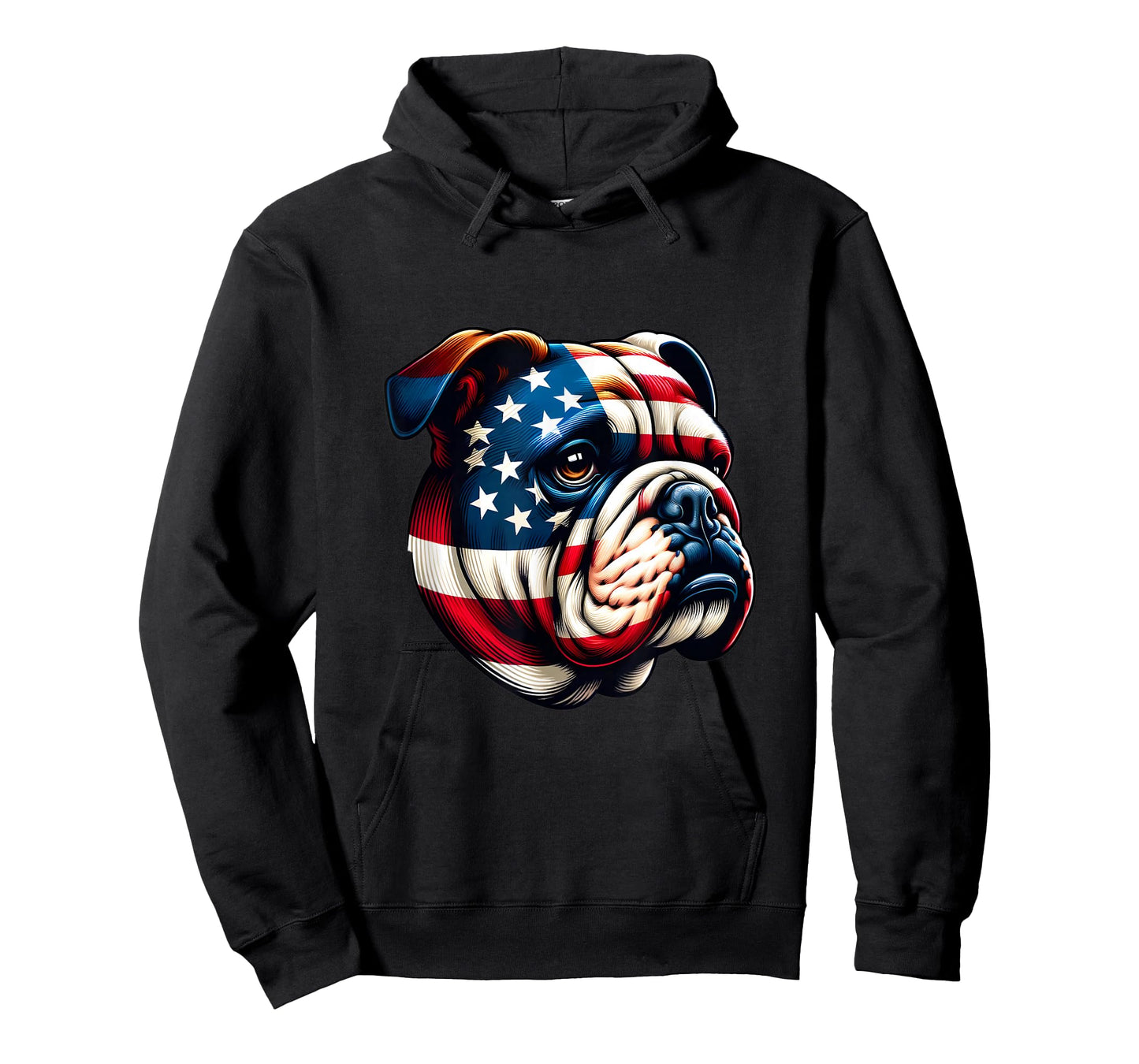 Patriotic English Bulldog Lover Owner Men American USA Flag T-Shirt