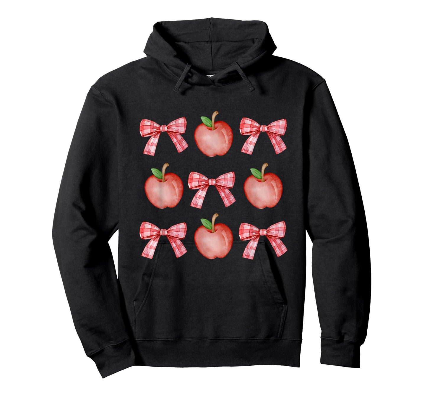 Apples and Checkered Bows Design Clean Girl Cute T-Shirt