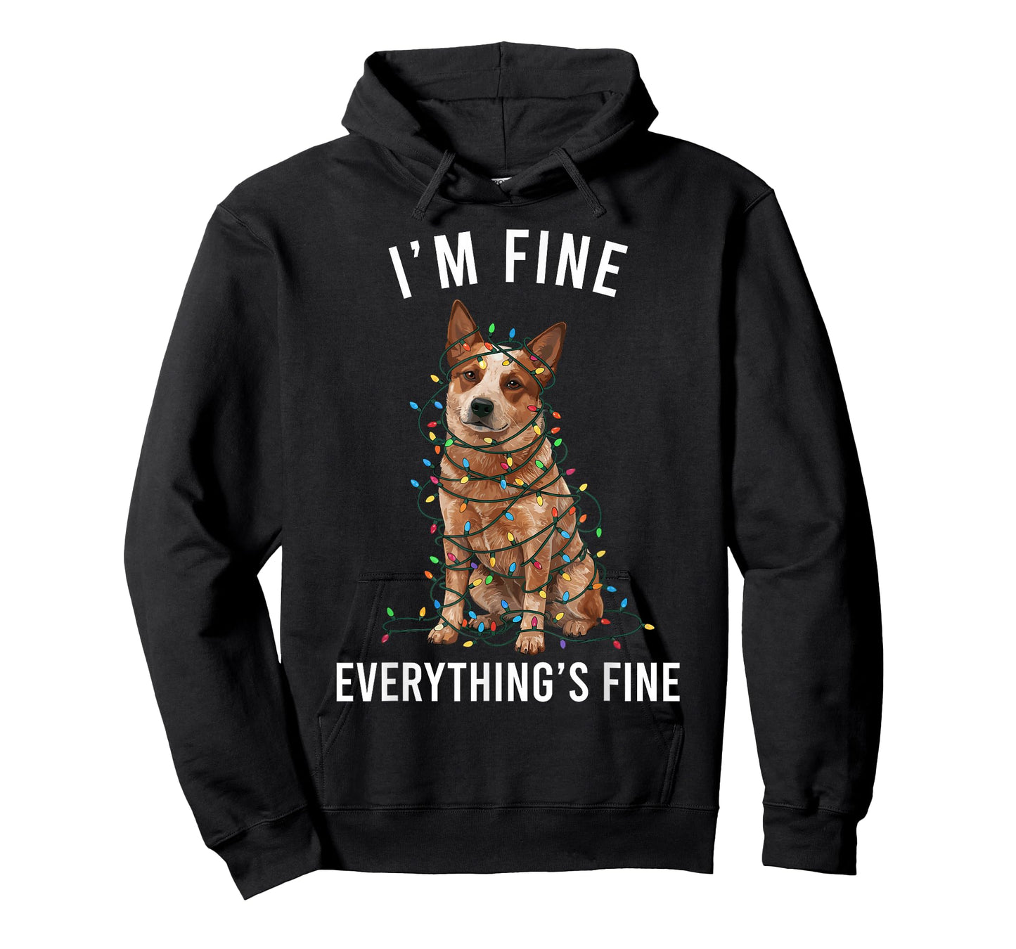 Red Heeler Christmas I'm Fine Everything is Fine T-Shirt