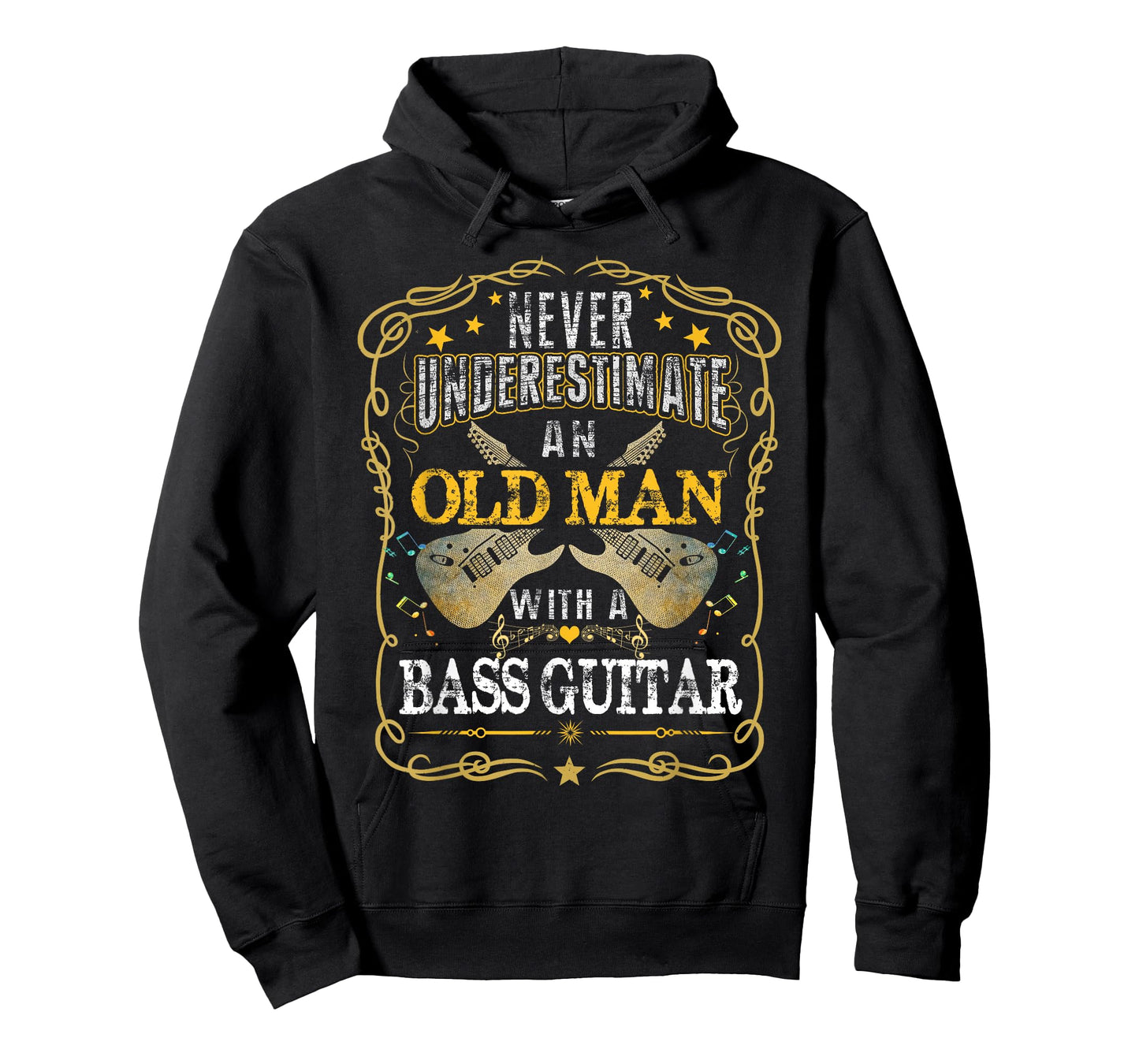 Never Underestimate An Old Man With A Bass Guitar T-Shirt