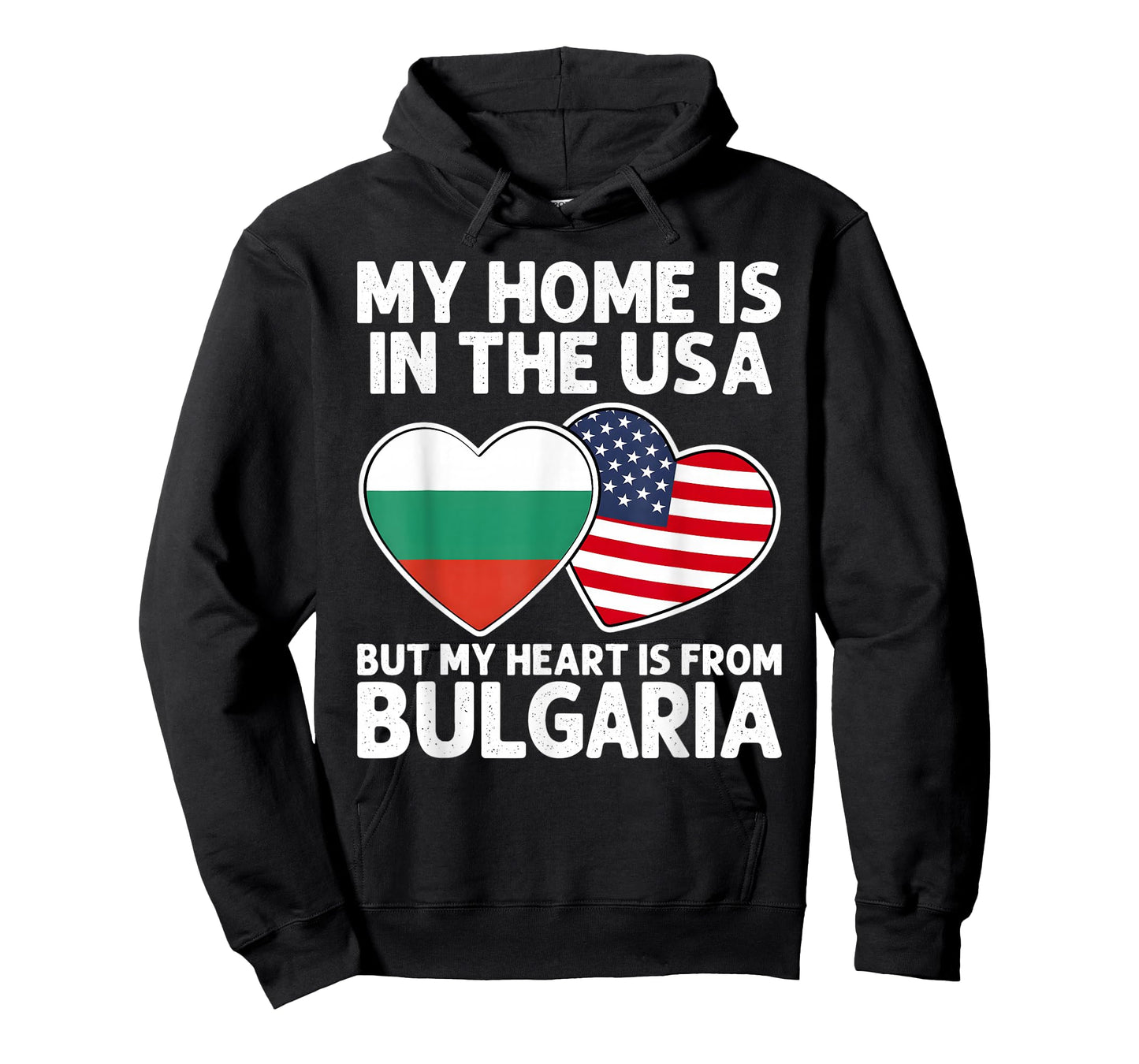 My Home USA My Heart Bulgaria Bulgarian American Pride Flag T-Shirt