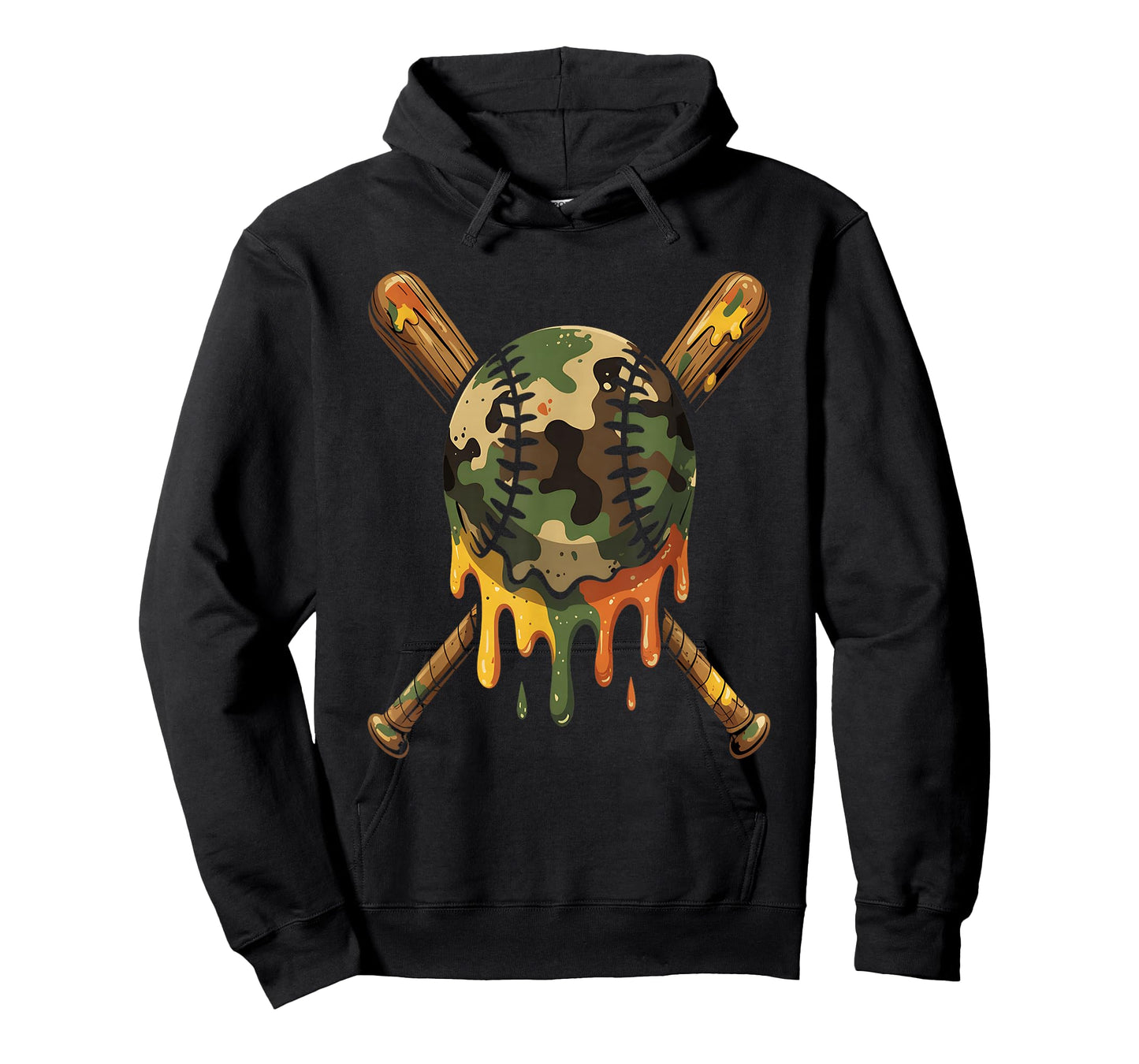 Baseball Drip Camo Baseball Bats Boys Sports Cool Game Day T-Shirt