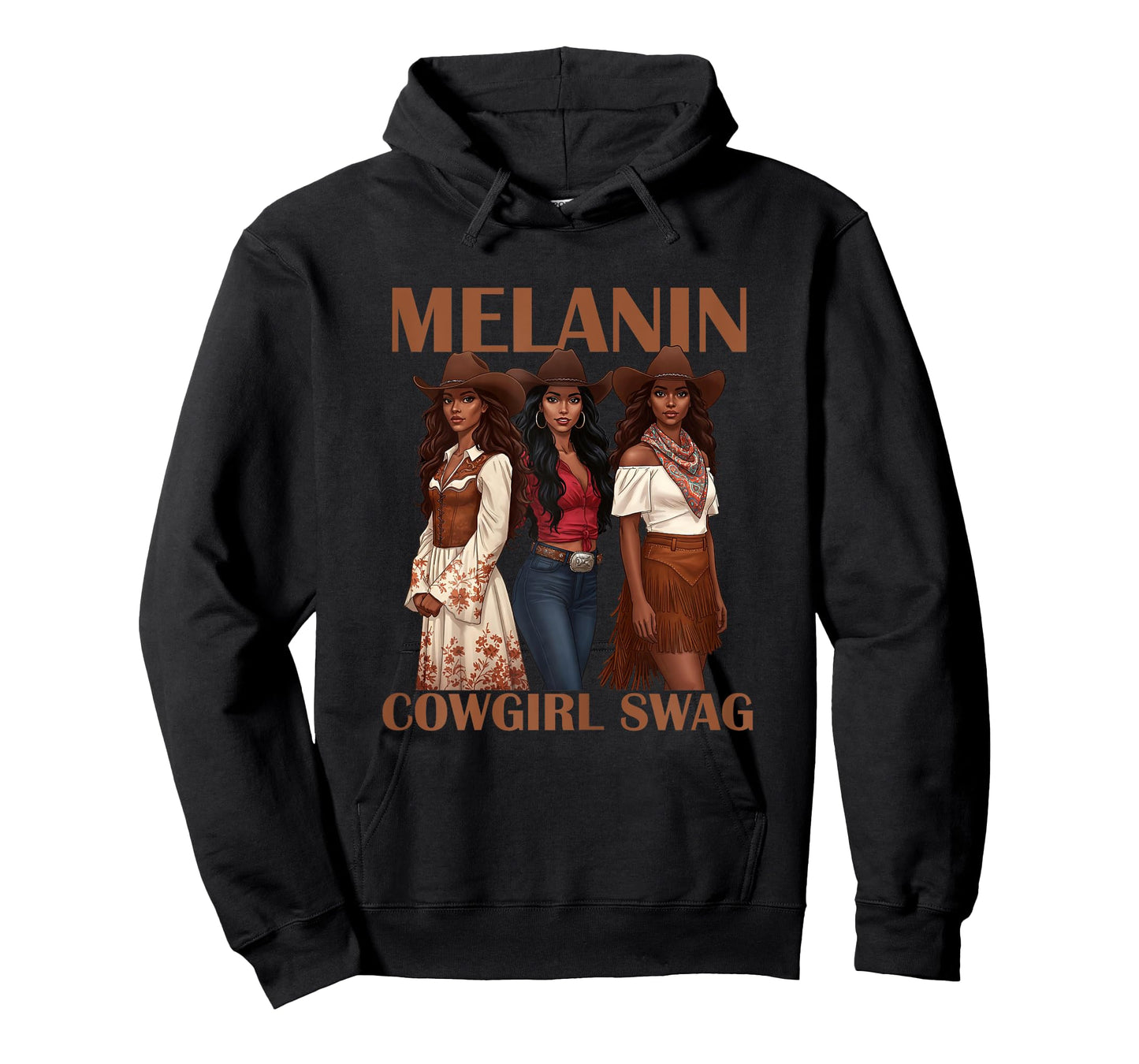 Let's Go Girls Retro Western Country Melanin Cowgirl Swag T-Shirt