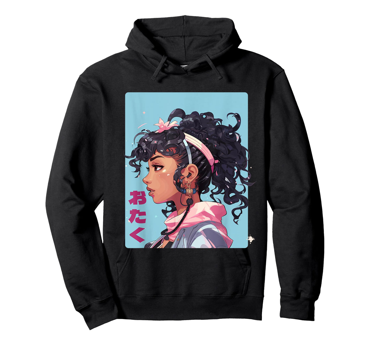 Black Manga Girl Japan Comic Otaku Anime T-Shirt