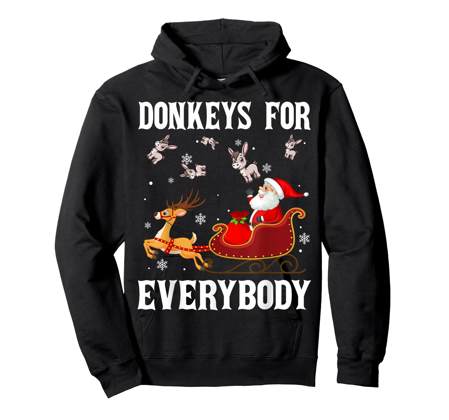 Donkeys For Everybody Christmas Santa Claus Donkey Xmas T-Shirt