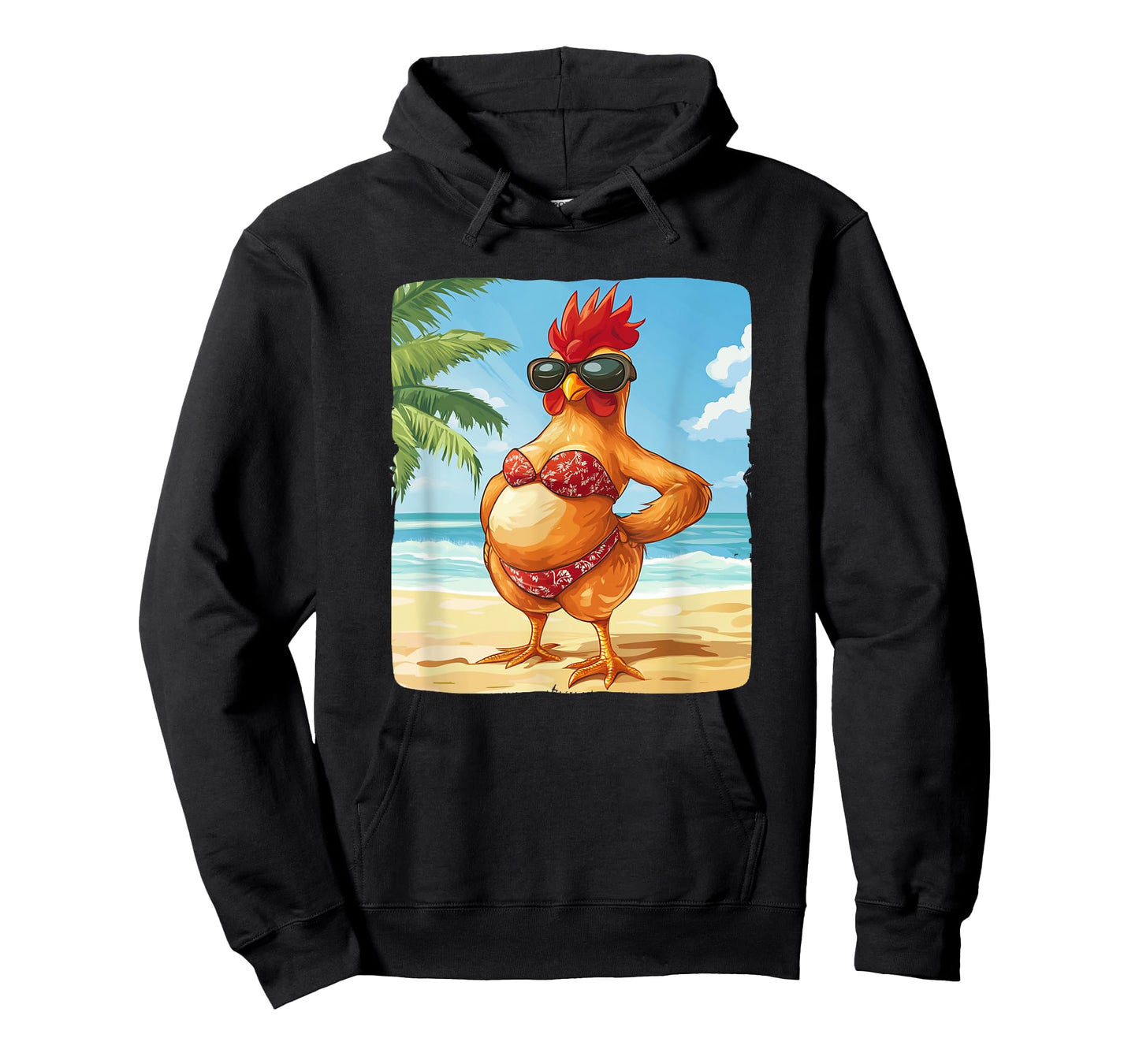 Funny Chicken in Bikini for Swimsuit and Beach Lovers T-Shirt