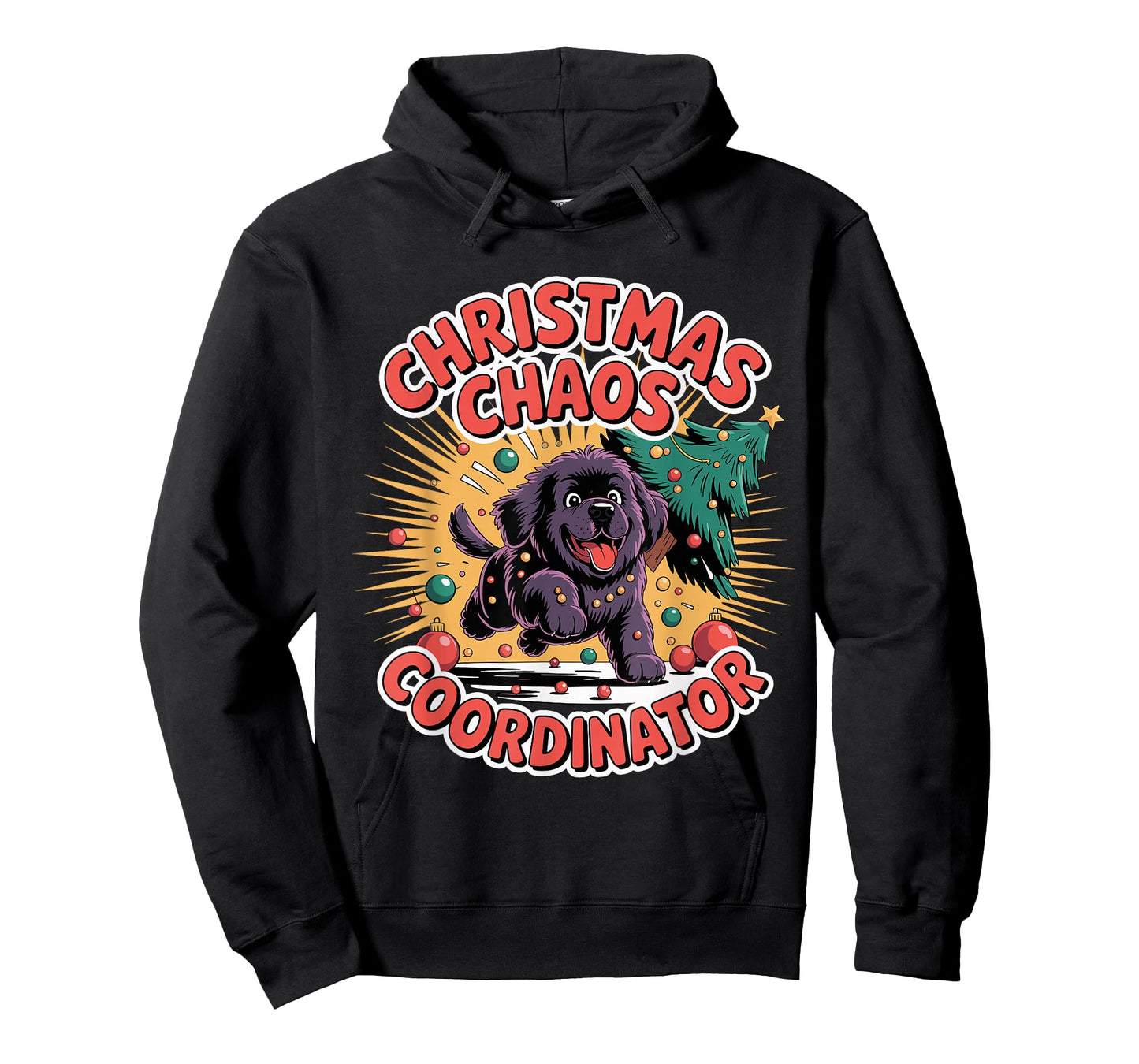 Christmas Chaos Coordinator Xmas Puppy Funny Newfoundland T-Shirt