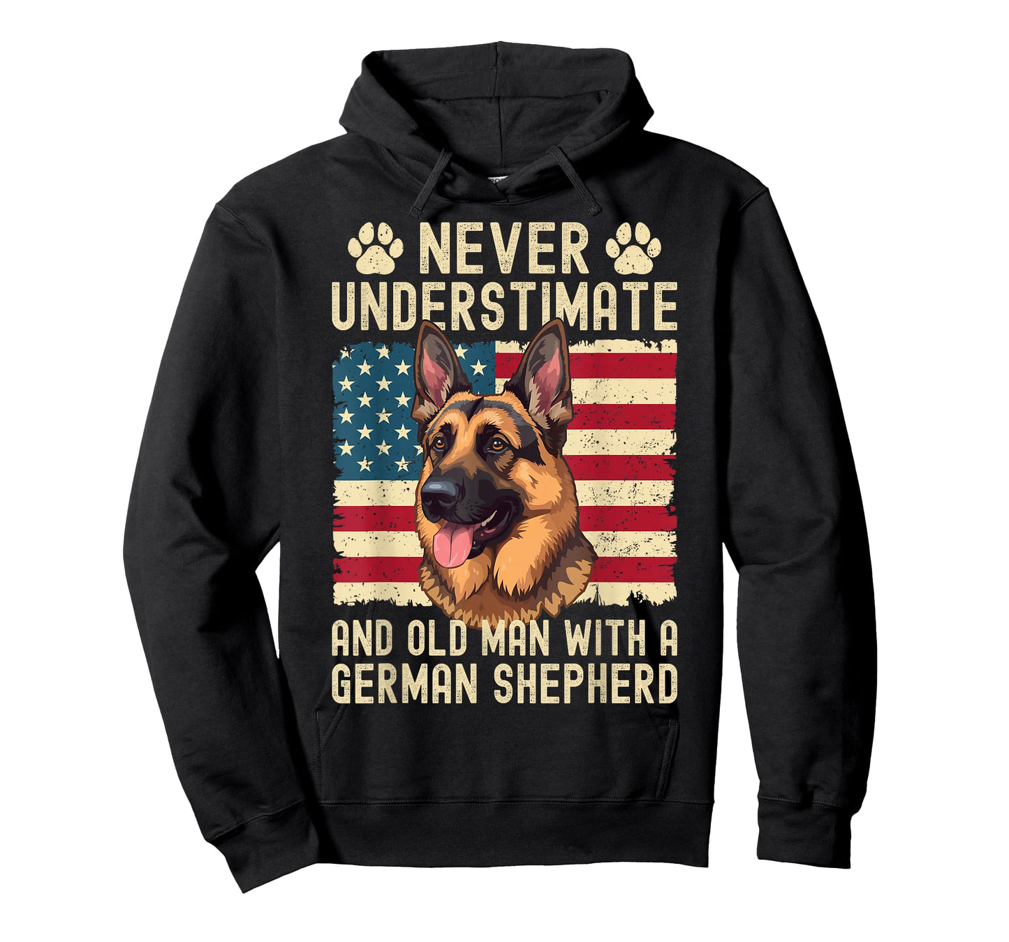 Never Underestimate Old Man with German Shepherd Dog Lover T-Shirt