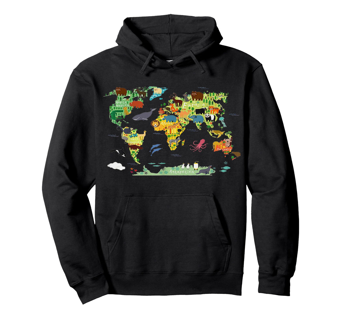 Funny world animals map shirt for kids,boys and girls T-Shirt