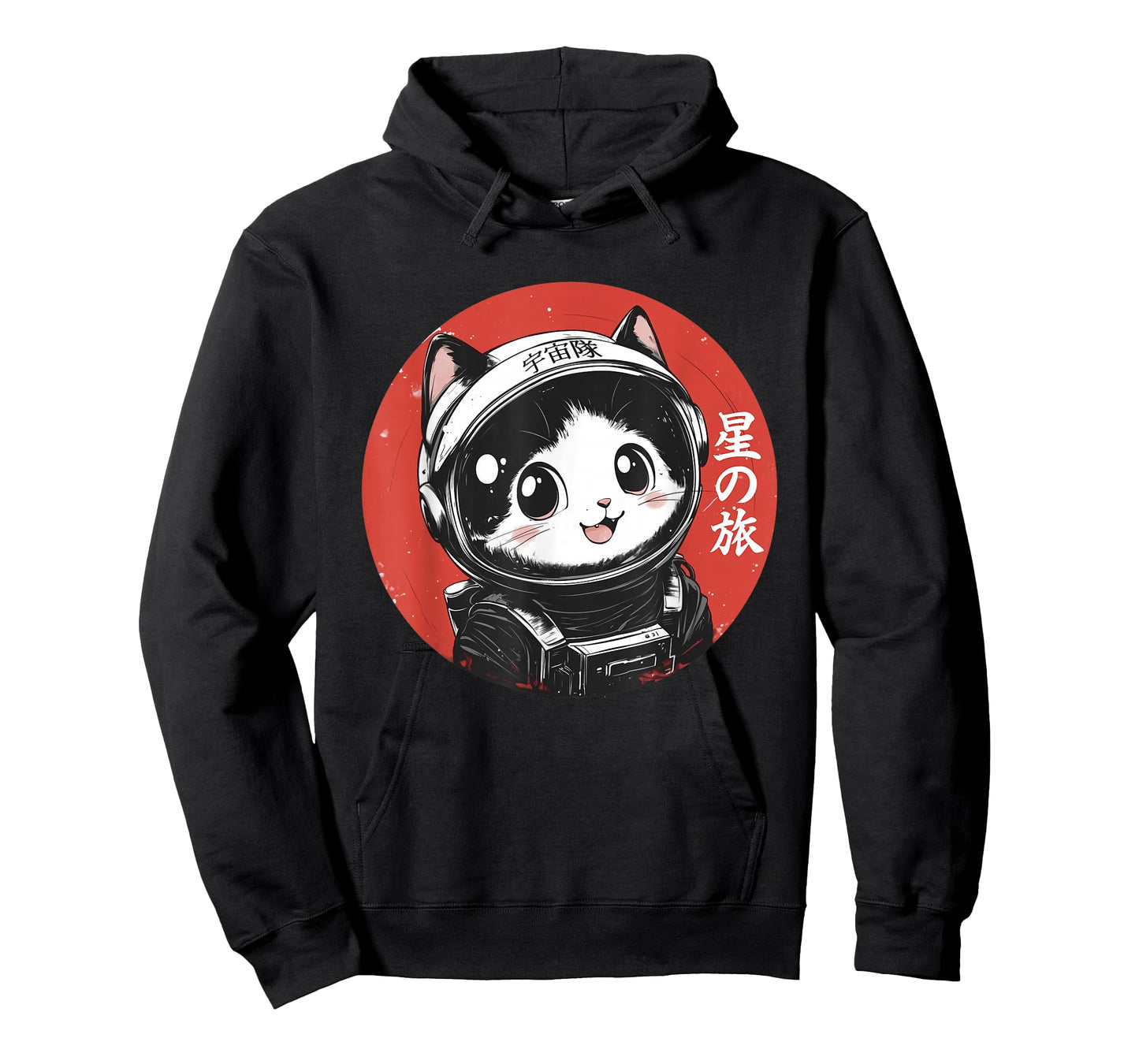 Space Cat Graphic Tee Astronaut Kawaii Japanese Art Anime T-Shirt