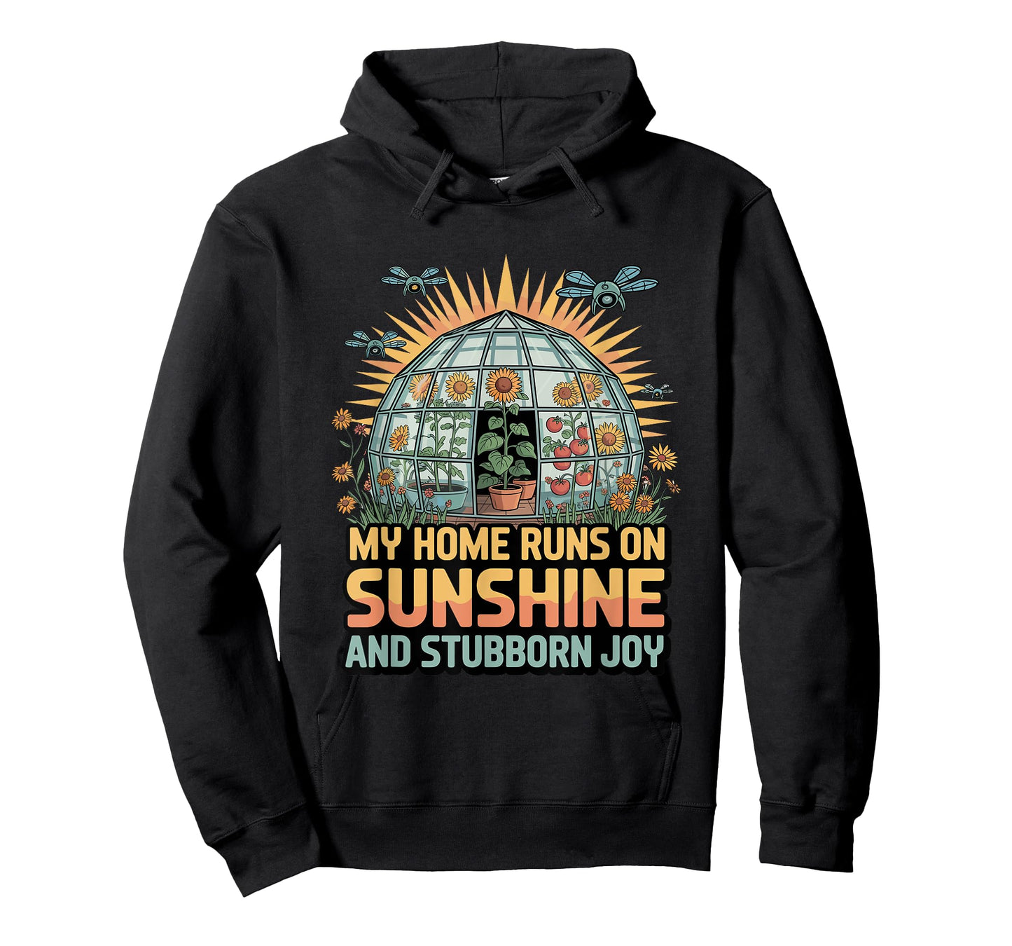 My Home Runs On Sunshine and Stubborn Joy Solarpunk T-Shirt