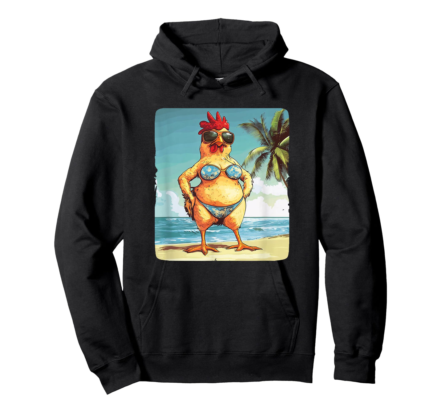 Awesome Chicken in Beach Bikini for Funny Man and Woman T-Shirt