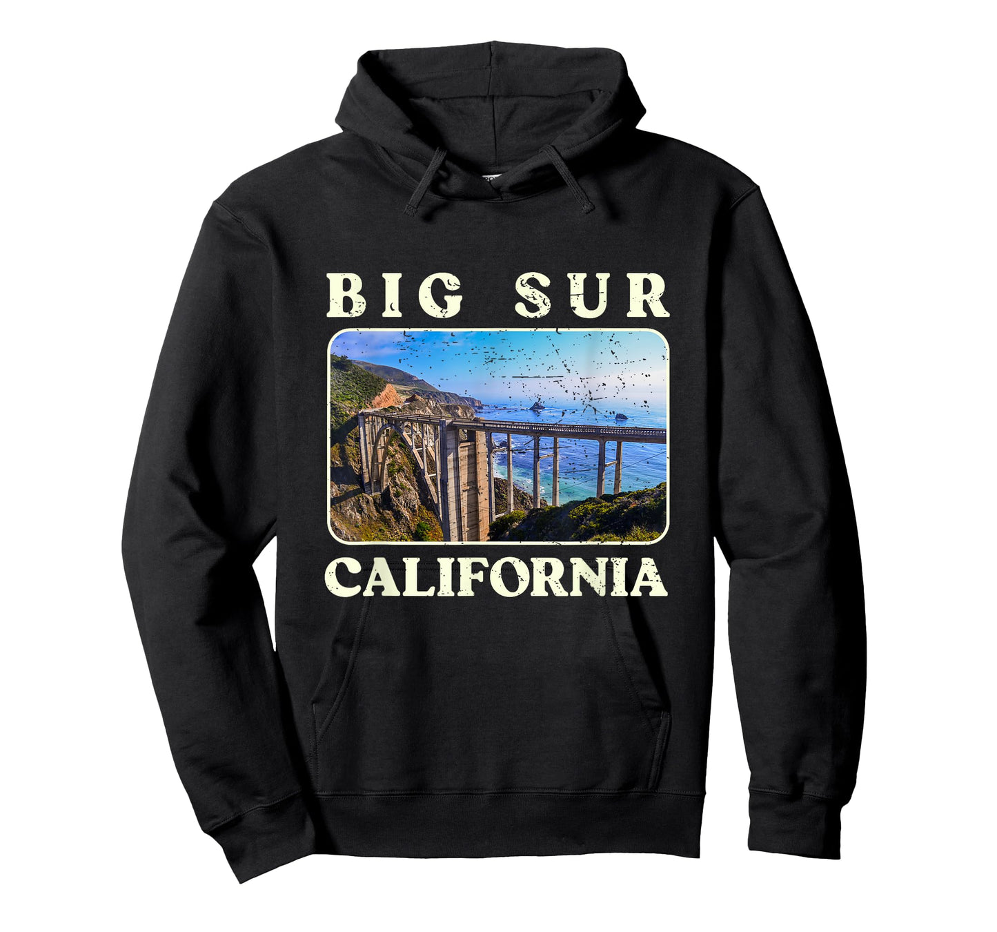 Vintage Bixby Bridge Landscape California Big Sur Travel T-Shirt