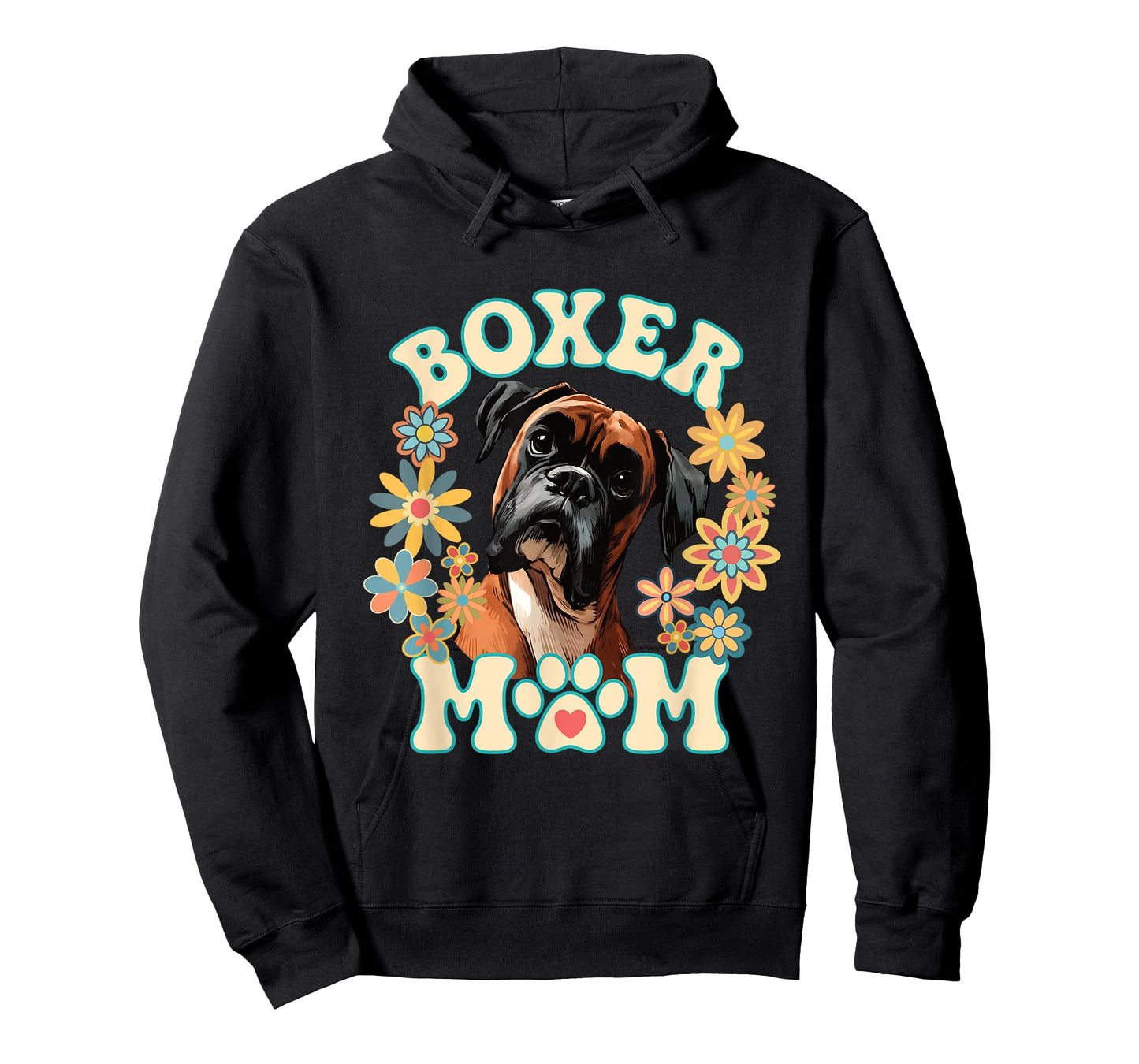 Boxer Mom Mum Dog Floral Flower Design T-Shirt