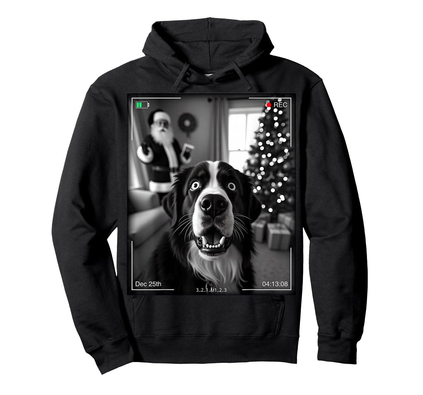 Bernese Mountain Dog Catches Santa On Camera Xmas T-Shirt