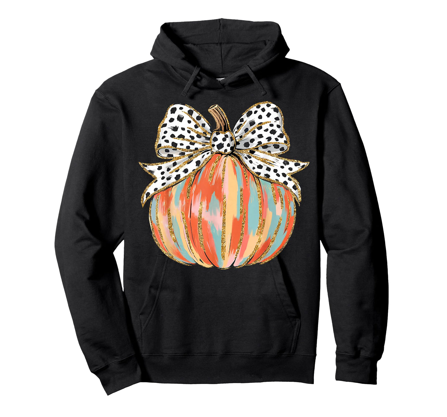 Coquette Bow Pumpkin Season Autumn Fall Leaves Thanksgiving T-Shirt