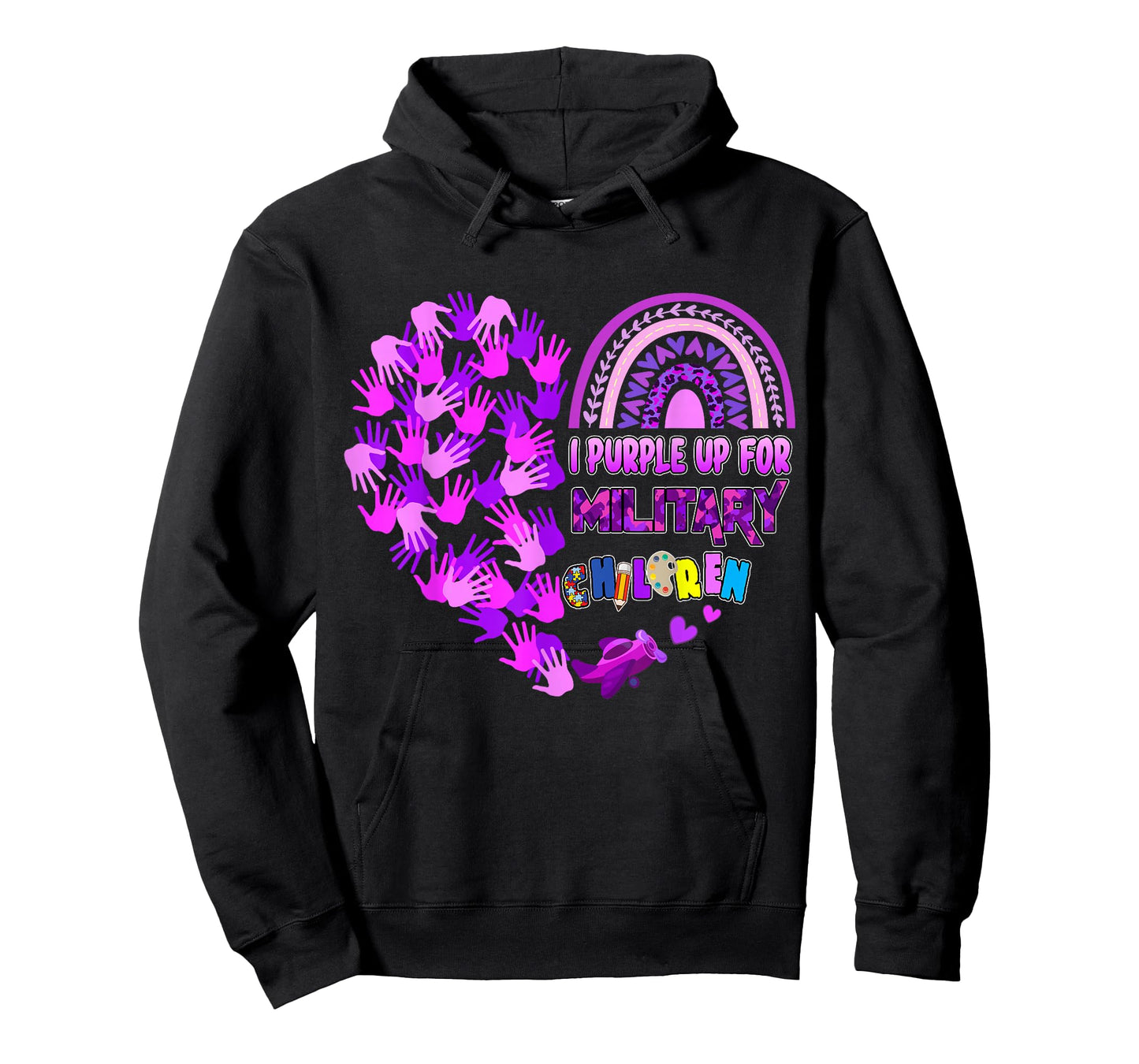 Heart Military Child Month - Purple Up For Military Kids T-Shirt