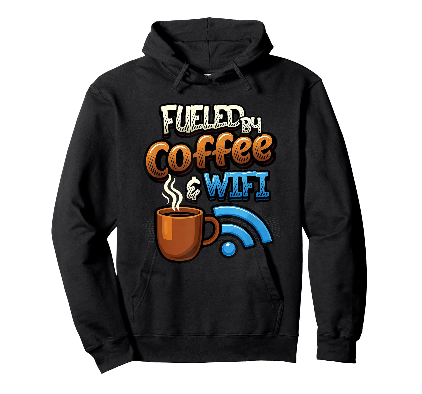 Home Office Humor Fueled by Coffee and WiFi Remote Worker T-Shirt